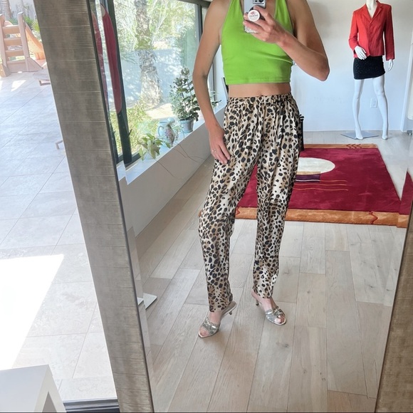 Ronny Kobo Leopard Cheetah Print Pull On Pants S-M - Picture 6 of 9